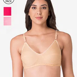 KOMLI Pack Of 3 Beige & Rose T-shirt Bra-K-9116-3PC-SK-BPK-DPK-picture-21