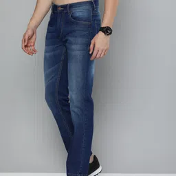 HERE&NOW Men Blue Slim Fit Mid-Rise Heavy Fade Stretchable Jeans image 3