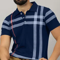 AUSK Checked Polo Collar Short Sleeves Cotton T-shirt image 1