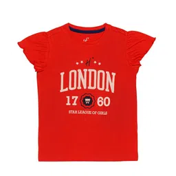 H By Hamleys Girls Cotton Typography Printed T-shirt image 1