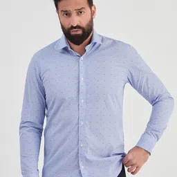 MR BUTTON Men Slim Fit Printed Casual Cotton Shirt image 1