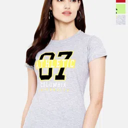 Fabflee Pack Of 3 Typography Printed Cotton T-Shirts image 1