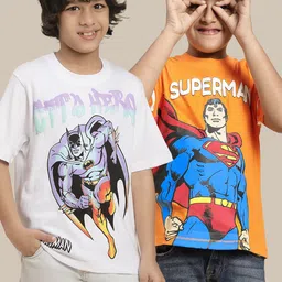 Kids Ville Pack Of 2 Dc Comics Printed Pure Cotton T-Shirts-picture-21
