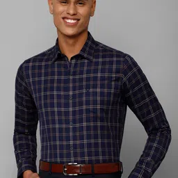 Allen Solly Men Slim Fit Tartan Checks Formal Pure Cotton Shirt-picture-24