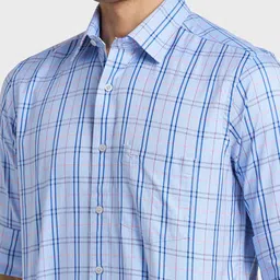 ColorPlus Tartan Checks Cotton Slim Fit Casual Shirt image 2
