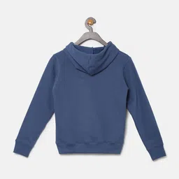 Instafab Boys Blue Hooded Cotton Sweatshirt image 2