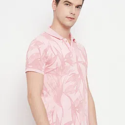 OGEN Abstract Printed Polo Collar Cotton T-shirt image 4