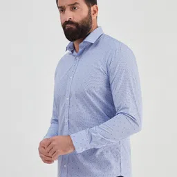 MR BUTTON Men Slim Fit Printed Casual Cotton Shirt image 4