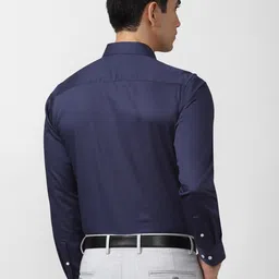 Peter England Men Pure cotton Navy Blue Slim Fit Formal Shirt image 2