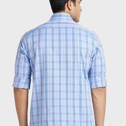 ColorPlus Tartan Checks Cotton Slim Fit Casual Shirt image 5