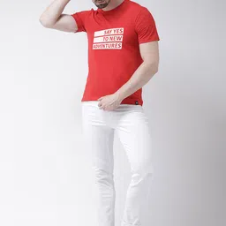 Friskers Men Red Typography Printed T-shirt image 5