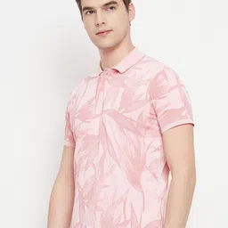 OGEN Abstract Printed Polo Collar Cotton T-shirt image 5