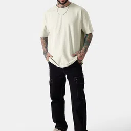 The souled store Solids Off White Oversized T-Shirts image 5