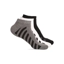 MUTAQINOTI Men Pack Of 3 Black & Grey Ankle Length Socks image 2