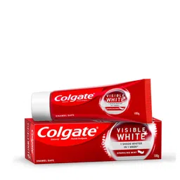 Colgate Visible White Enamel Safe Sparkling Mint Teeth Whitening Toothpaste - 100g image 1