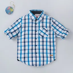 Ed-a-Mamma Boys Gingham Checks Cotton Casual Shirt-image-45