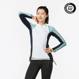 Women Surfing Long sleeve UV Protection (UPF50+) 500500 WHITE-image-9