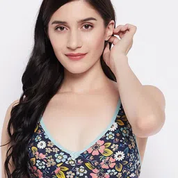 Clovia Blue & White Floral Printed Bra-picture-19