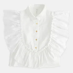Pantaloons Junior Off White Ruffles Top-picture-30