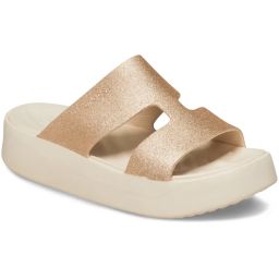 Crocs Women Getaway Flatform Glitter Sandals Off White & Tan-picture-7