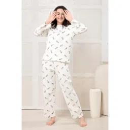 PIU White Printed Relaxed Top and Pyjama image 1