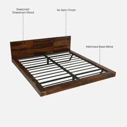 woodsworth from pepperfry Beelitz Sheesham Wood King Size Bed In Provincial Teak Finish image 3