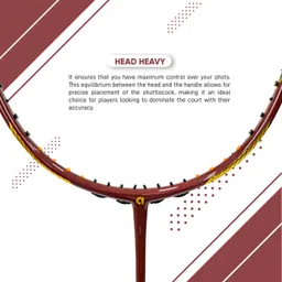 apacs Z-Ziggler Reborn Max Energy & Power | 42LBS Hi-Tension | Slim Shaft | Head Heavy Red Unstrung Badminton Racquet image 3