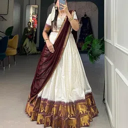 niv Solid Semi Stitched Lehenga Choli image 3