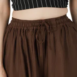 aarmad Women Flared Brown Viscose Rayon Trousers image 4