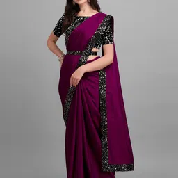 houseofcommon Embellished Bollywood Lycra Blend Saree image 4