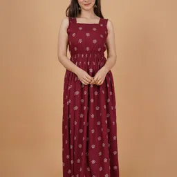 daevish Women Fit and Flare Multicolor Maxi/Full Length Dress image 5