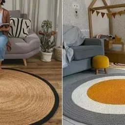 siya textiles 60 cm X 60 Jute Carpet-picture-32