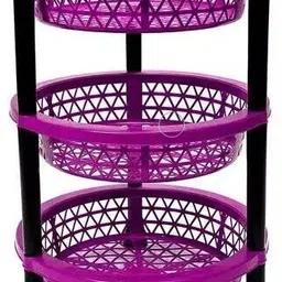 unitysales Fruits/Vegetables Kitchen Rack Plastic Round Kitchen Trolley Plastic-picture-39