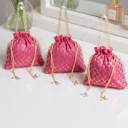 kuber industries Women Pink Potli image 1