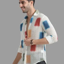 jkbran Men Regular Fit Printed Spread Collar Casual Shirt image 3