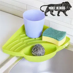 vaishnav Dish Drainer Kitchen Rack Corner Sink Wash Basin Storage Dish Plastic image 4