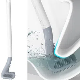 shopcie Golf shape Long Handled Silicone Toilet Brush with Holder with Holder image 4