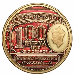 klox Ex-Rare 100 Rupya 1940 King Geeorge 6th, Eagle - C.D Deshmukh, Bank of India Medieval Coin Collection-picture-48
