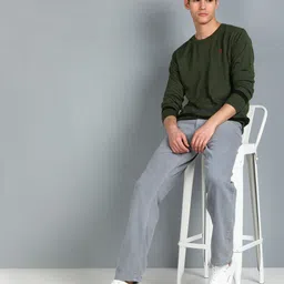 raymond Men Striped Round Neck Multicolor Sweater image 2