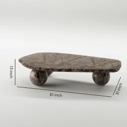 ziba homes Distorted Marble Coffee Table In Rainforest Dark Brown Colour image 2