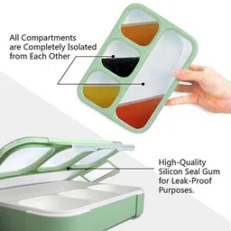 silencio BPA Free Leak Proof Designed Plastic Lunch Tiffin Box for Kids, 1 Containers Lunch Box image 3