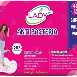 lady freshener XXL Anti Bacteria Pads for Women – Long, Soft & Comfortable (Pack of 1x40 Pcs) Sanitary Pad-picture-30