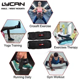 lycan FITNESS ANKLE WEIGHT (BLACK) 1KG PAIR (1KG X 2 PCS) (2 kg) Black Ankle & Wrist Weight image 5