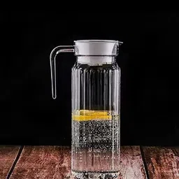 mdnsho Round Jug 1.3liter,Square Jug Glass Set 250ml, Premium Royal Design Lemon Set Y Jug Glass Set image 2