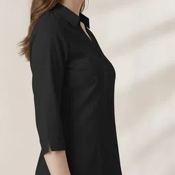 prieto Women Regular Fit Solid Button Down Collar Formal Shirt image 3