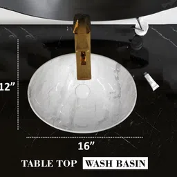 delta Premium Designer Ceramic (M08) Wash Basin (16*12*5)(M08) Table Top Basin image 4