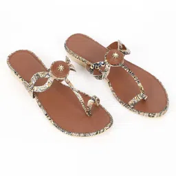 nowry Women Exclusive Premium Party Wear Sandals / Luxurious Comfort for Wedding Celebration Flats Sandal image 5