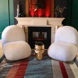 sapana carpet-mats Blue Geometric Polypropylene 5 ft x 7 ft Machine Made Carpet image 1