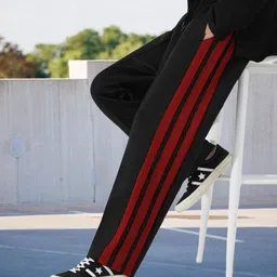 culish Men Striped Black Track Pants-picture-21