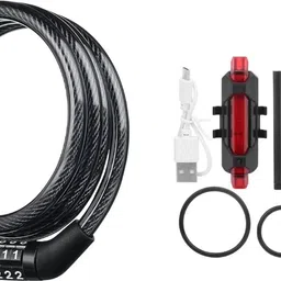 Front-Tail Light & Password Lock Combo Digital Combination Lock & Waterproof LED Front Rear Light Combo-image-46